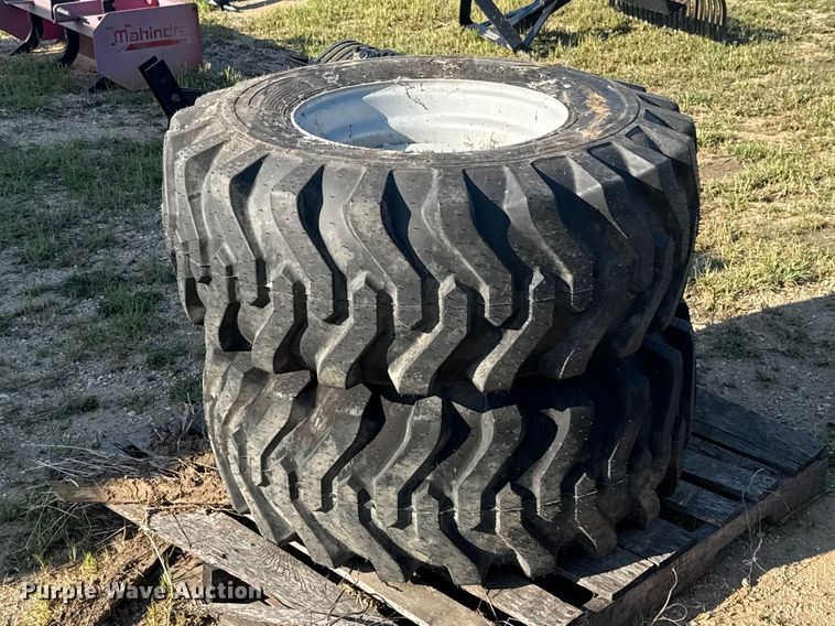 image for item FH6608 (2) Carlisle Trac Chief 15-19.5 tires and wheels