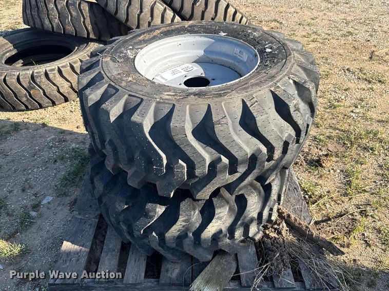 image for item FH6608 (2) Carlisle Trac Chief 15-19.5 tires and wheels