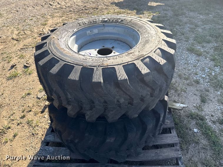 image for item FH6608 (2) Carlisle Trac Chief 15-19.5 tires and wheels