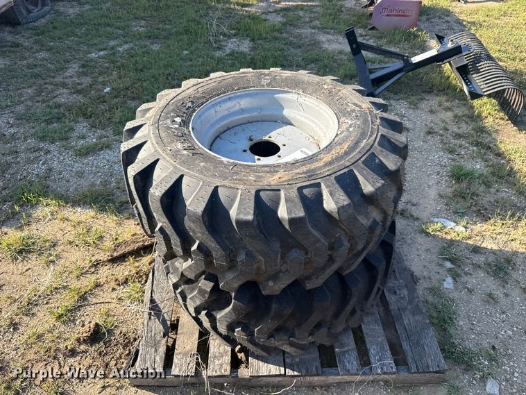 image for item FH6608 (2) Carlisle Trac Chief 15-19.5 tires and wheels