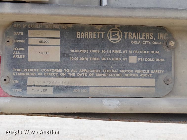 image for item FH7040 2003 Barrett livestock trailer