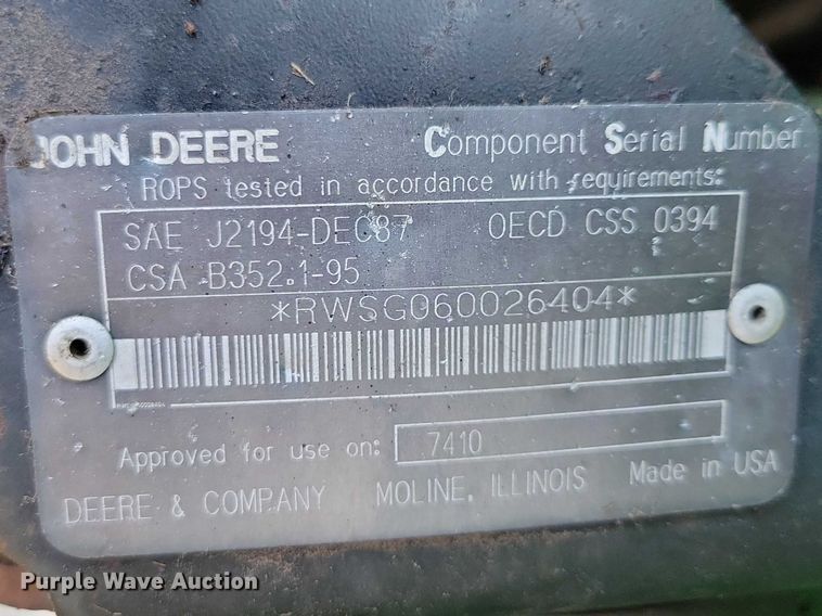 image for item NK9913 1998 John Deere  7410 MFWD tractor