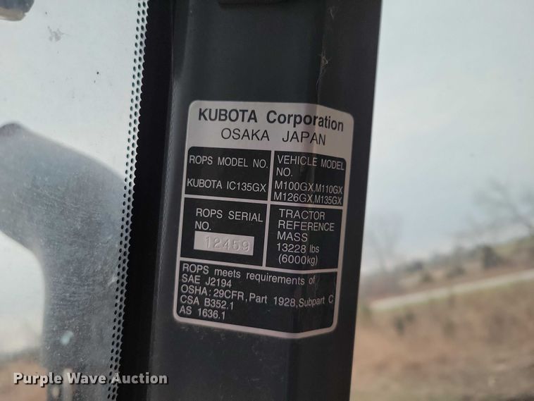 image for item NK9978 2013 Kubota M110GX MFWD tractor