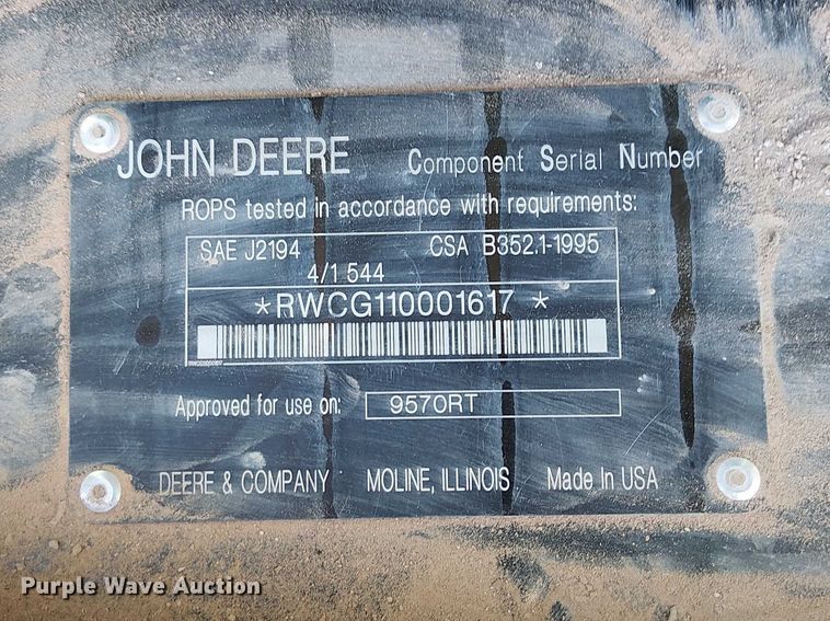 image for item YA3133 2016 John Deere 9570RT tractor