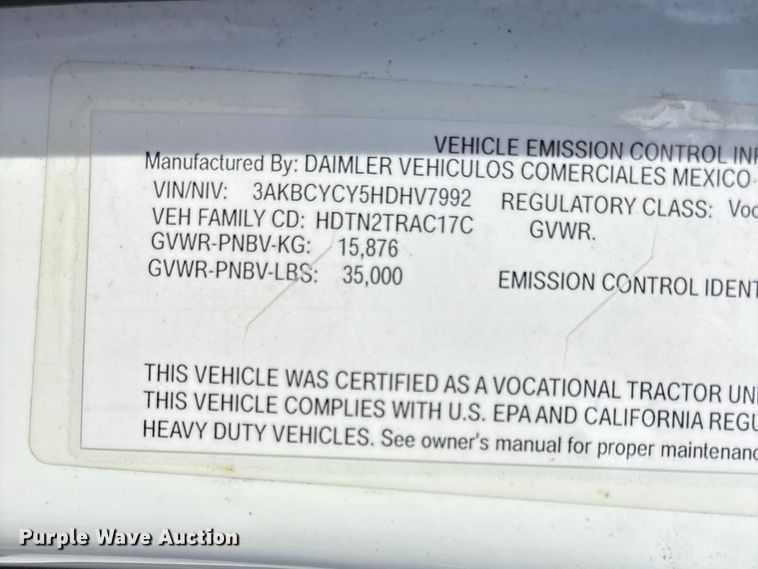 image for item DT0108 2017 Freightliner M2 semi truck