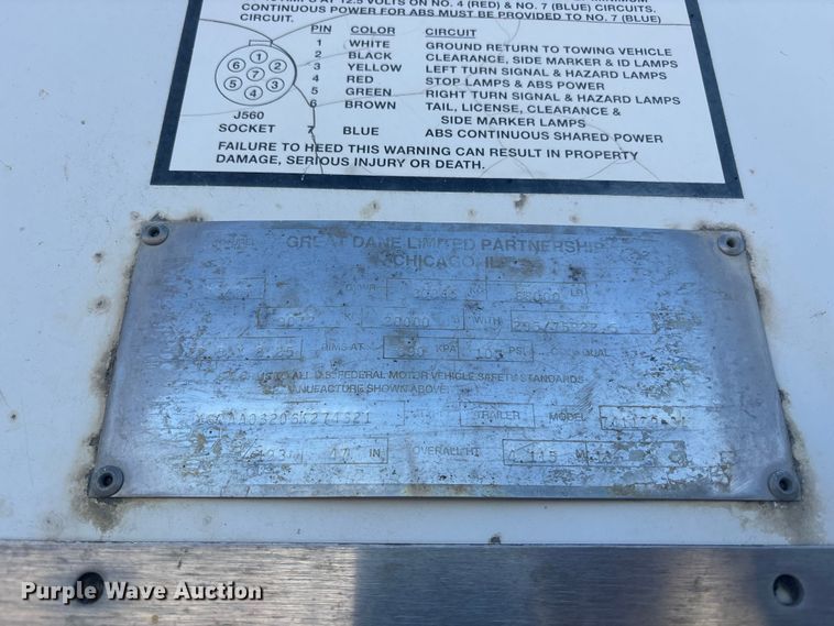 image for item EA4628 2006 Great Dane 7411TP – SA dry van trailer