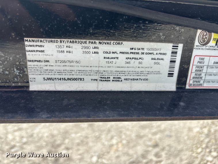 image for item EA4684 2018 H & H utility trailer