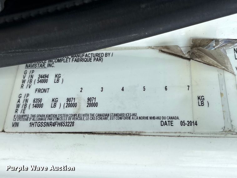 image for item EA7269 2015 International 7600 dump flatbed truck