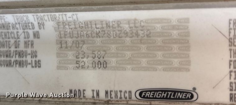 image for item EA7946 2008 Freightliner CL120 semi truck