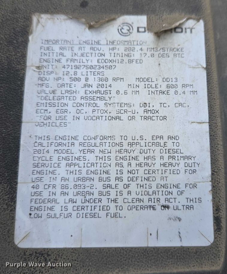 image for item EB1279 2015 Freightliner Cascadia semi truck