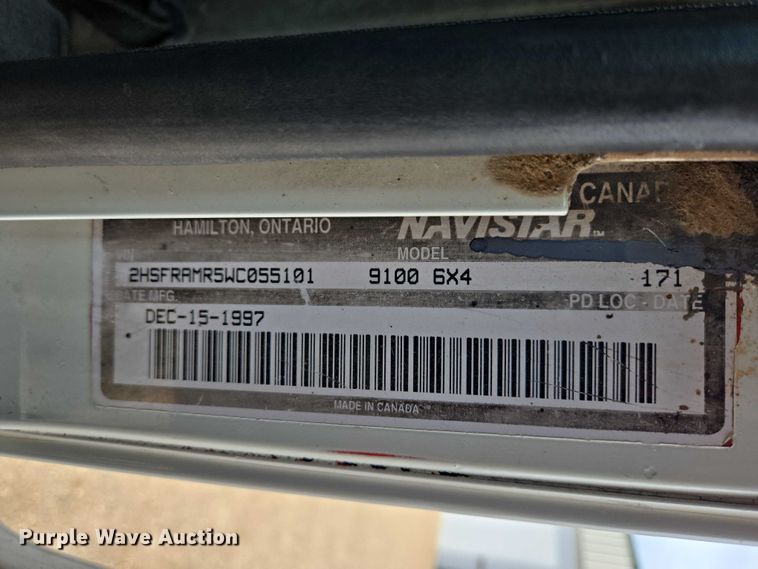 image for item EB1382 1998 International 9100 truck cab and chassis