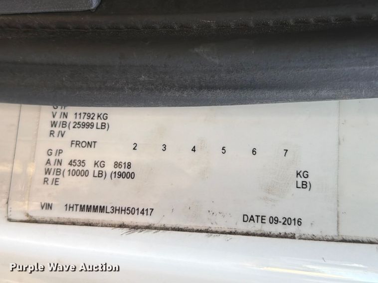 image for item ED5145 2017 International DuraStar 4300 box truck