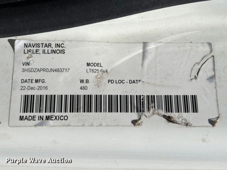 image for item ED5149 2018 International LT625 semi truck