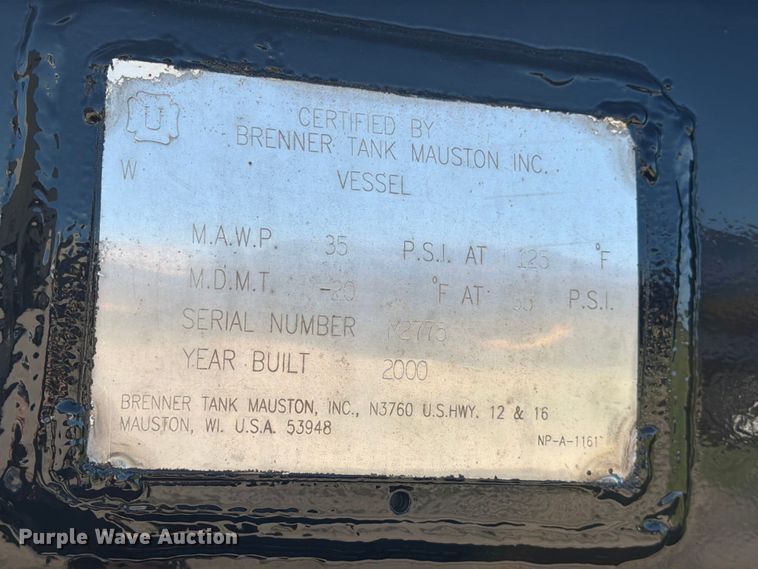 image for item ED5169 2000 Brenner Tank vacuum trailer