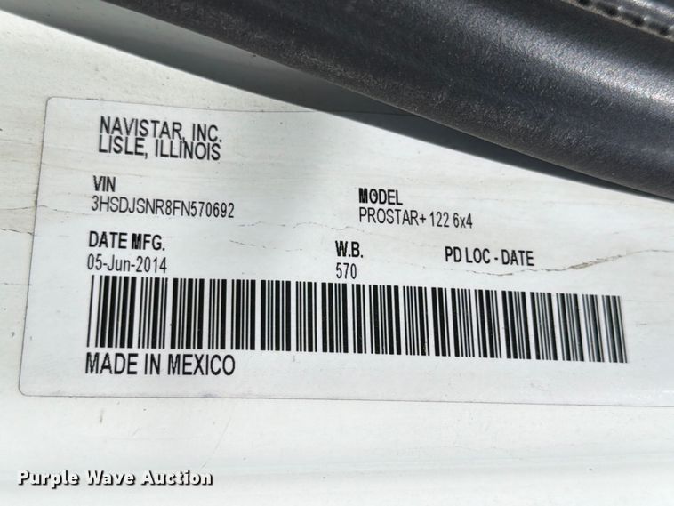 image for item ED5188 2015 International ProStar Plus semi truck