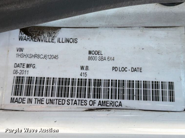 image for item ED5195 2012 International 8600 semi truck