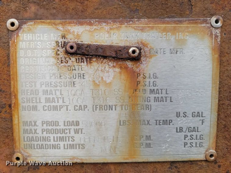 image for item EE0904 1991 Polar tank trailer