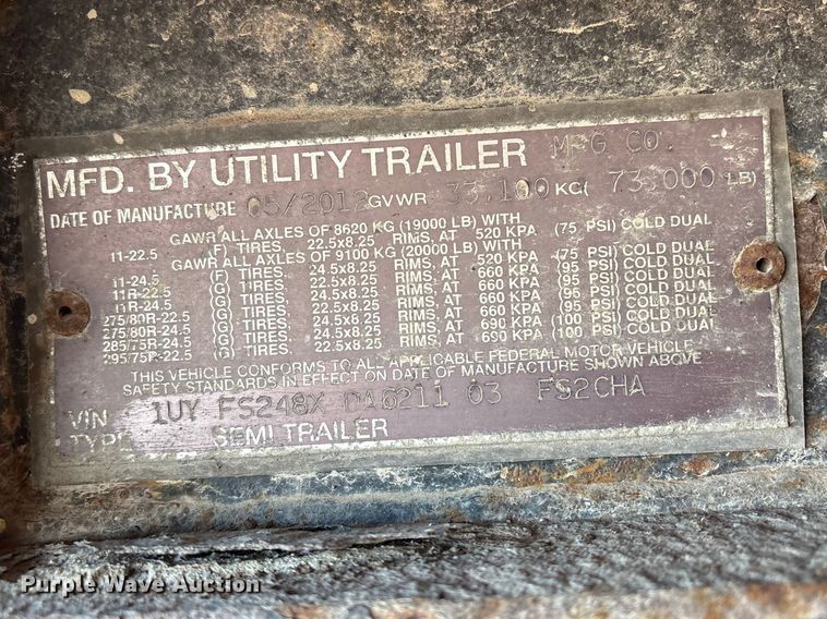 image for item ET1451 2013 Utility Trailer Manufacturer side curtain trailer