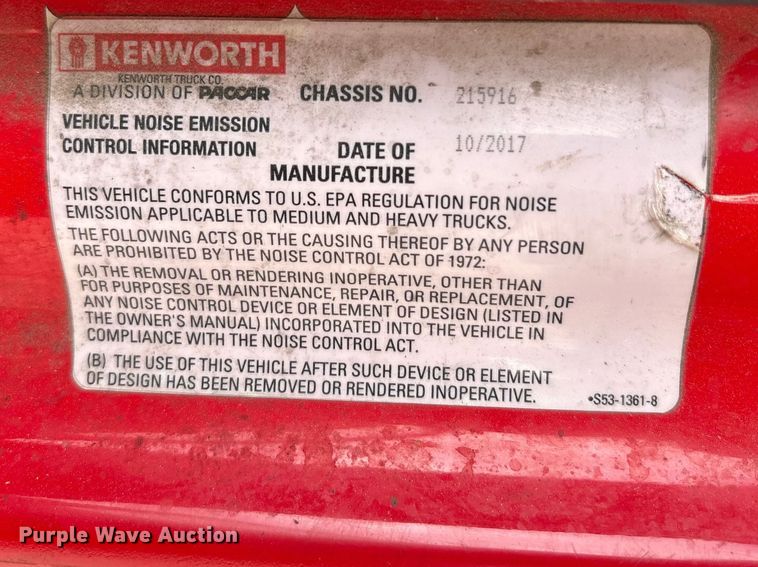 image for item EU0455 2018 Kenworth T680 semi truck