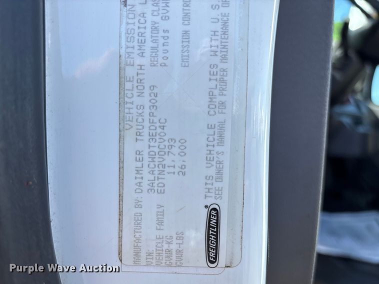 image for item EU8630 2014 Freightliner Business Class M2 truck cab and chassis