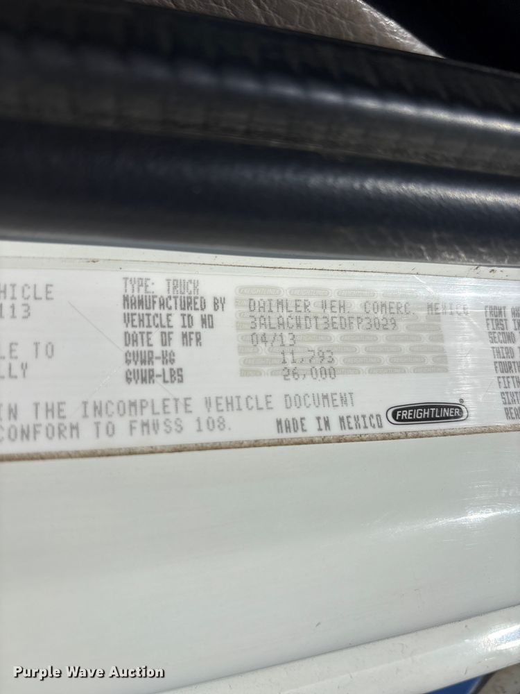 image for item EU8630 2014 Freightliner Business Class M2 truck cab and chassis