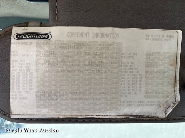 image for item EU8630 2014 Freightliner Business Class M2 truck cab and chassis