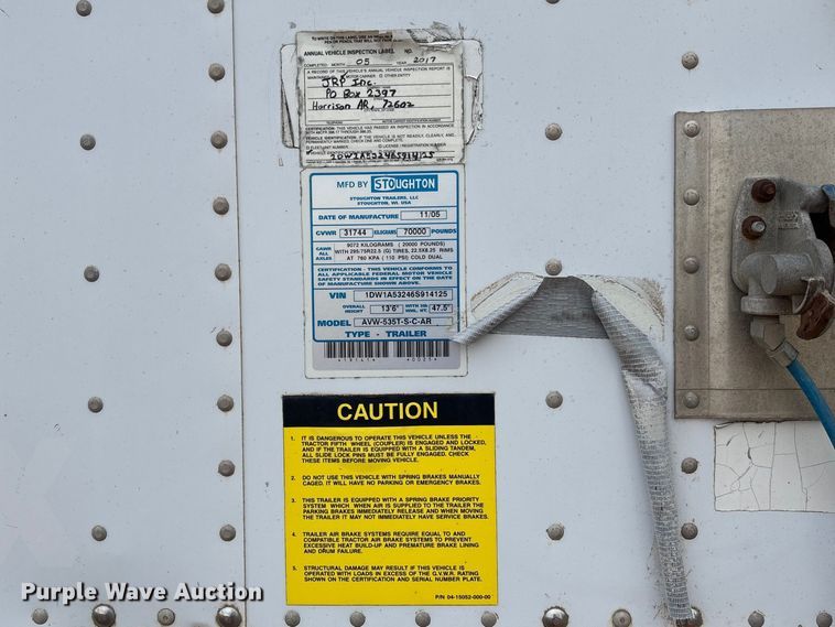 image for item FB3210 2006 Stoughton AVW-535T-S-C-AR dry van trailer