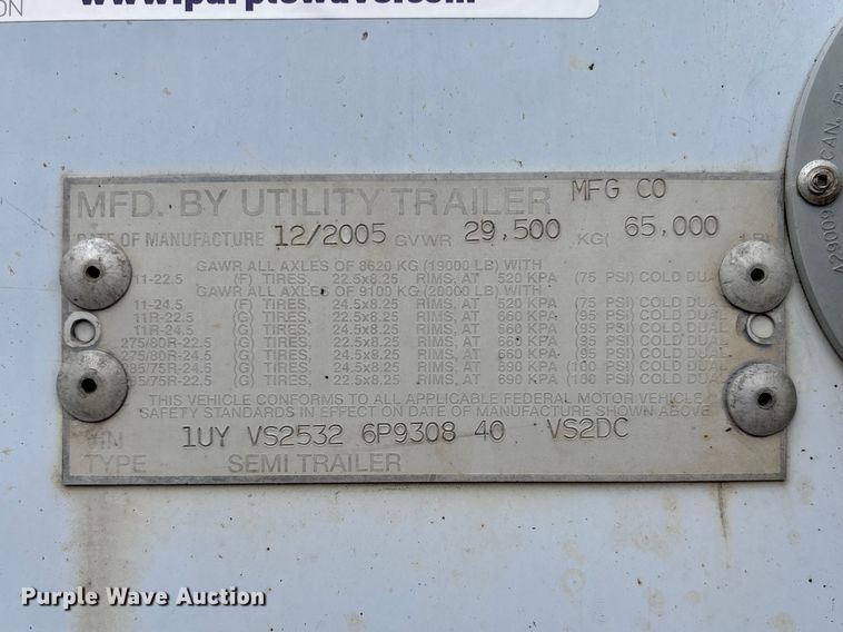 image for item FB3212 2006 Utility VS2DC Van trailer