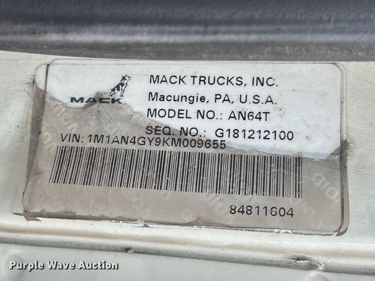 image for item FB3218 2019 Mack AN64T semi truck