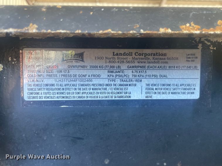 image for item FB3263 1985 Landoll drop tilt deck equipment trailer