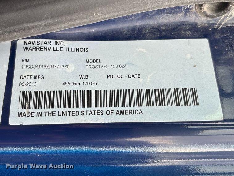 image for item FB3307 2014 International ProStar+ 122 semi truck