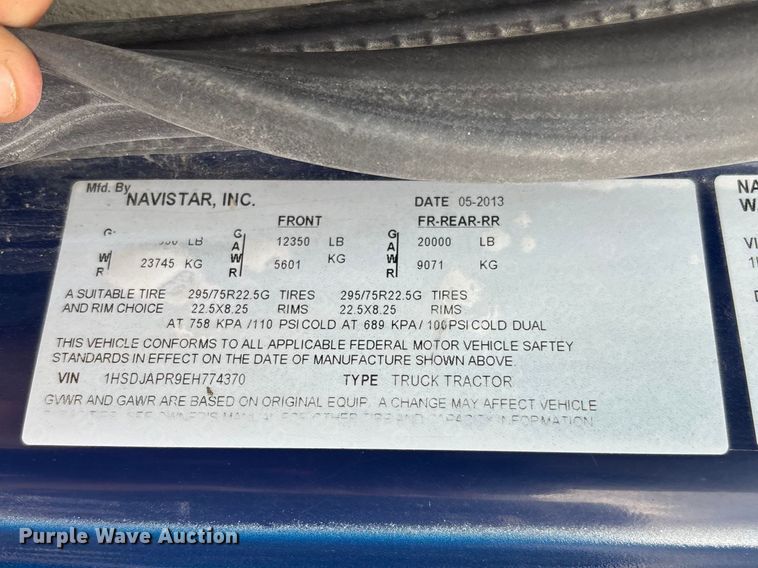 image for item FB3307 2014 International ProStar+ 122 semi truck