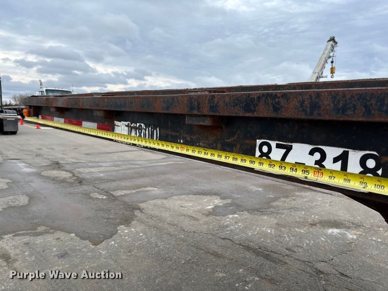 image for item FB3320 1986 Transcraft ETH 45-75 extendable flatbed trailer