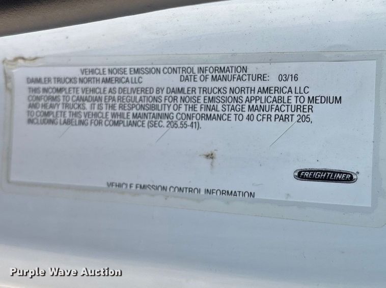 image for item FG0216 2017 Freightliner M2 Business Class crane truck