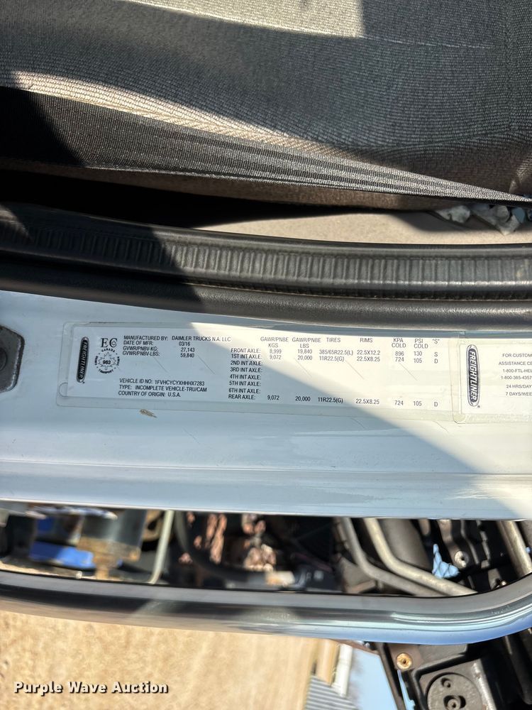 image for item FG0216 2017 Freightliner M2 Business Class crane truck