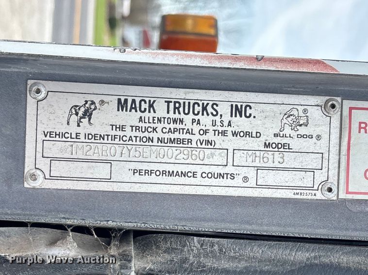 image for item FH7026 1984 Mack MH613 semi truck