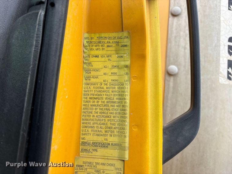 image for item FH7027 2006 GMC C7500 box truck