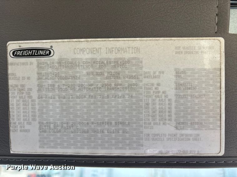 image for item FK1272 2016 Freightliner Business Class M2 refrigerated truck