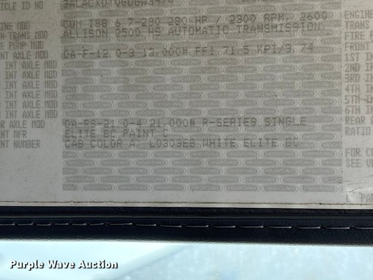 image for item FK1272 2016 Freightliner Business Class M2 refrigerated truck