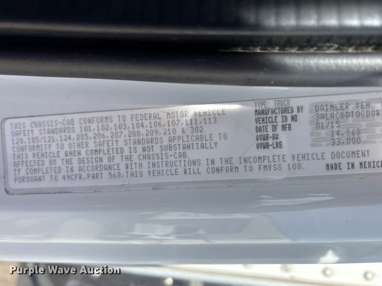 image for item FK1272 2016 Freightliner Business Class M2 refrigerated truck