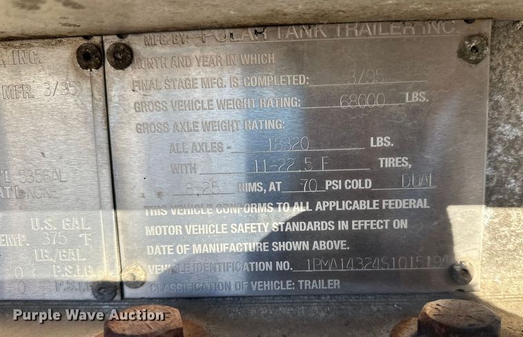 image for item FK1568 1995 Polar asphalt trailer