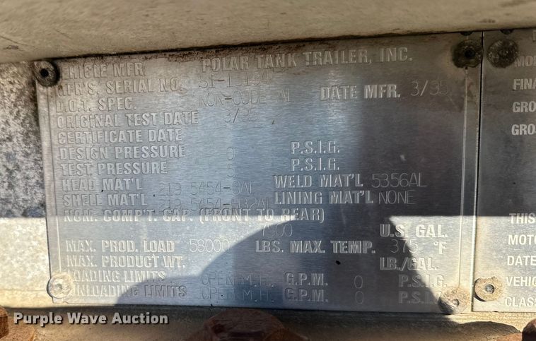 image for item FK1568 1995 Polar asphalt trailer