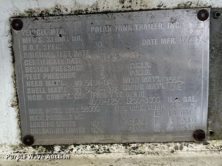 image for item FK1816 1994 Polar tank trailer