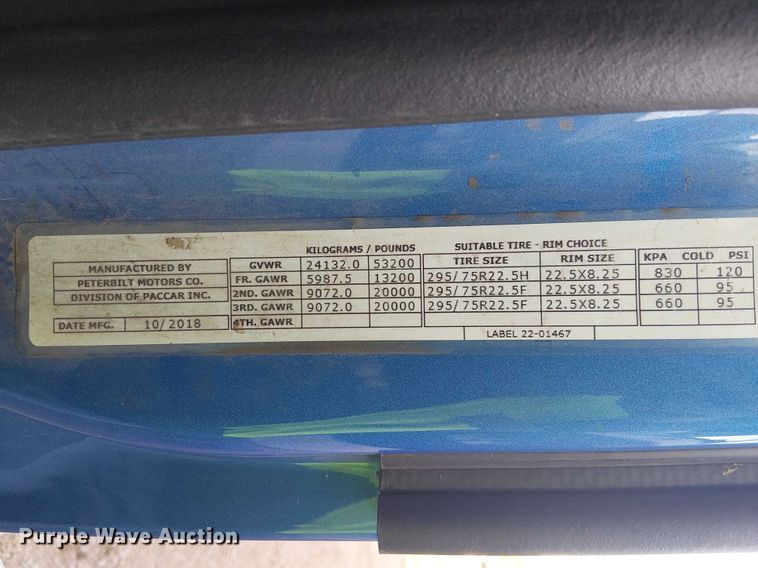 image for item YA1089 2019 Peterbilt 567 semi truck