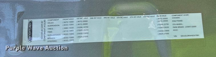 image for item YA1182 2017 Freightliner Cascadia semi truck