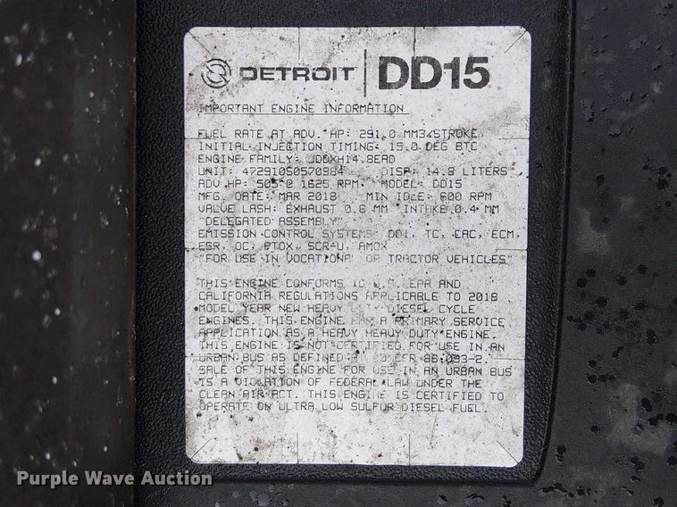 image for item YA1859 2019 Freightliner Cascadia semi truck