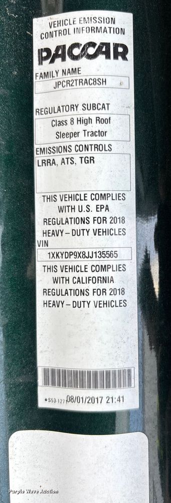 image for item YA1943 2018 Kenworth T680 semi truck