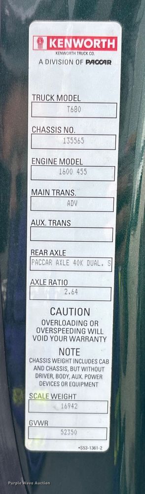 image for item YA1943 2018 Kenworth T680 semi truck