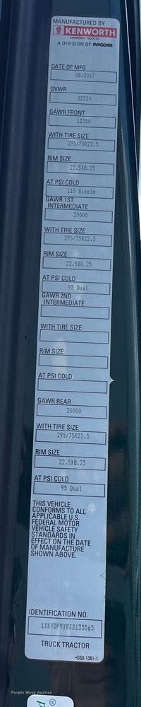 image for item YA1943 2018 Kenworth T680 semi truck