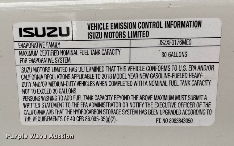 image for item YA1962 2018 Chevrolet Crew Cab box truck